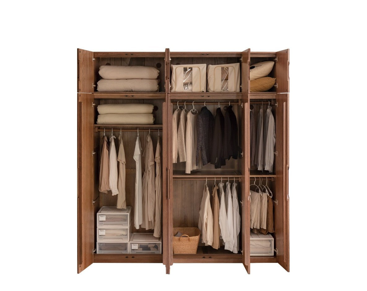 Solid Oak Wood Modern Wardrobe - Stylish & Durable Closet for Bedroom, Walk-In Closet, or Guest Room Storage