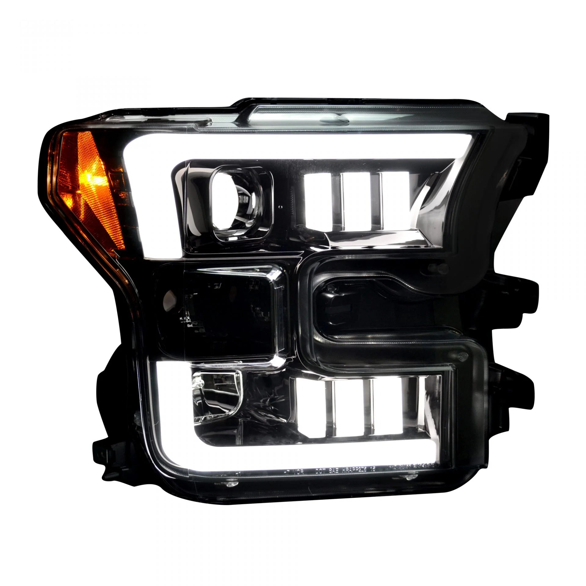Ford F150 2015-2017 Projector Headlights - Smoked Black Lens LED Headlight Assembly - Upgrade Your Truck Lighting for Night Driving & Off-Road Adventures