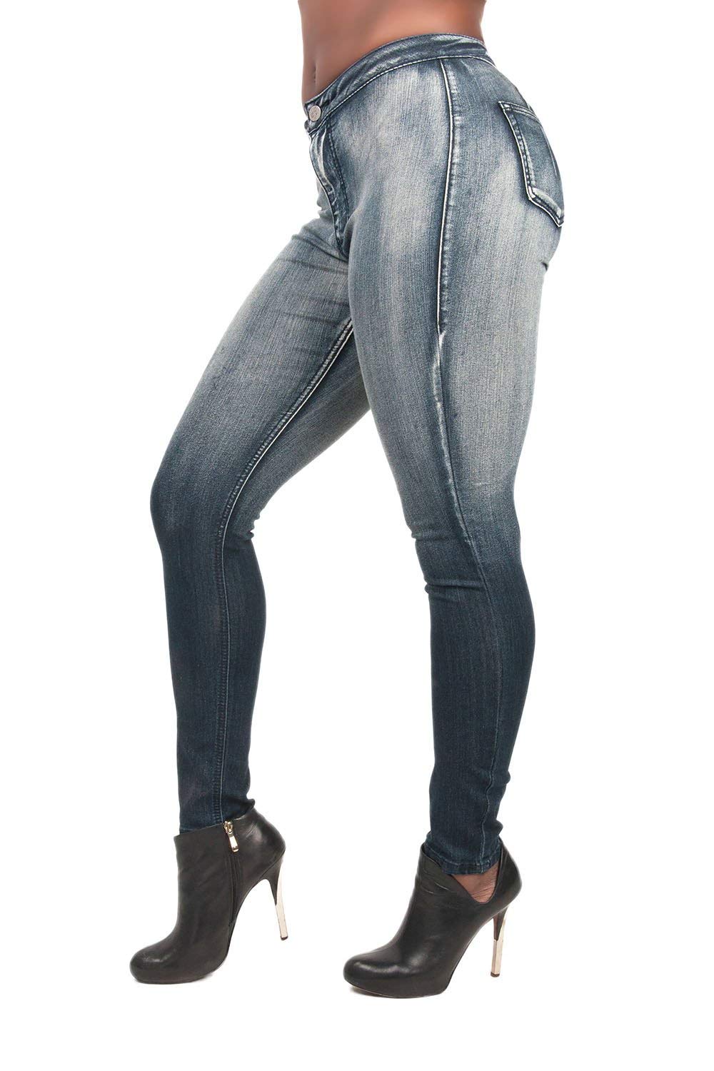 Poetic Justice Women's High Waist Skinny Jeans - Stretch Denim, Curvy Fit, Bleach Wash | Perfect for Casual Outfits, Date Nights & Everyday Wear