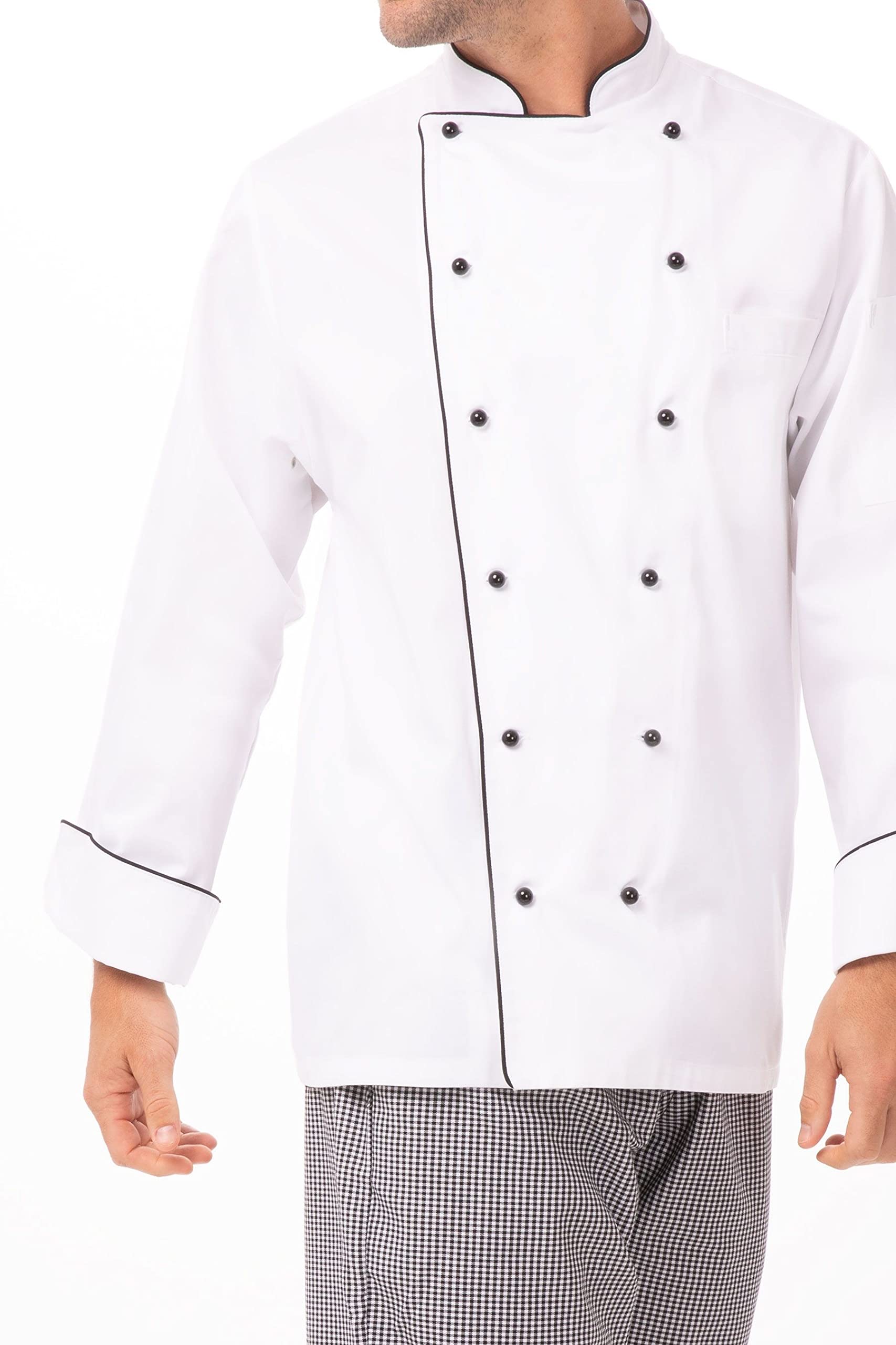 Chef Works Men's Newport Executive Chef Coat - Professional Kitchen Uniform for Cooking, Baking & Culinary Arts - Perfect for Chefs, Bakers & Catering Staff