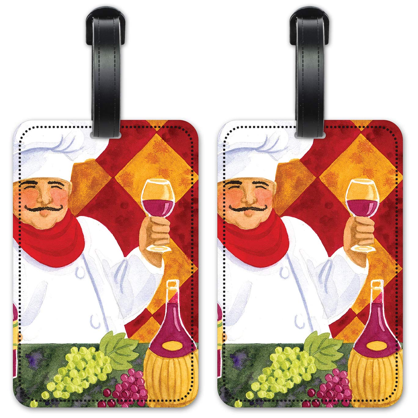 Vino Della Casa Luggage ID Tags - 2 Pack Waterproof Suitcase Identification Cards for Travel - Perfect for Airports, Cruise Ships & Business Trips
