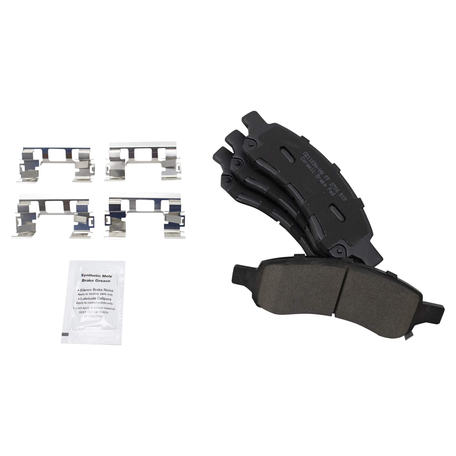 TRQ Performance Front Disc Brake Rotor & Ceramic Pad Kit with Chemicals - Perfect for High-Performance Cars, Trucks & SUVs