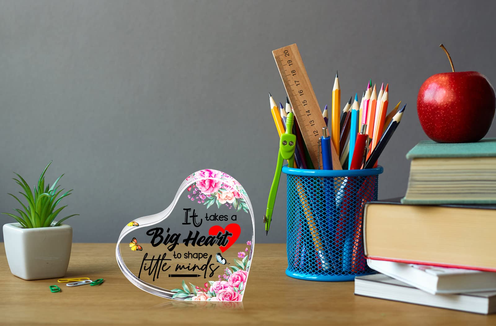 WaaHome Acrylic Teacher Appreciation Gift - Thank You Present for Teachers (Women & Men) - End of Year Student Gift Idea - Graduation & Birthday Gift for Educators - Elegant Acrylic Paperweight - Perfect for Classroom, Office Desk & Special Occasions