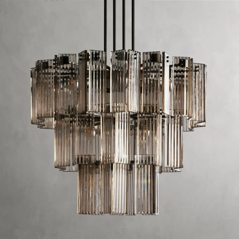 Delsie Round Chandelier - Modern Crystal Ceiling Light Fixture for Dining Room, Living Room & Bedroom | Elegant Lighting Decor for Home & Wedding