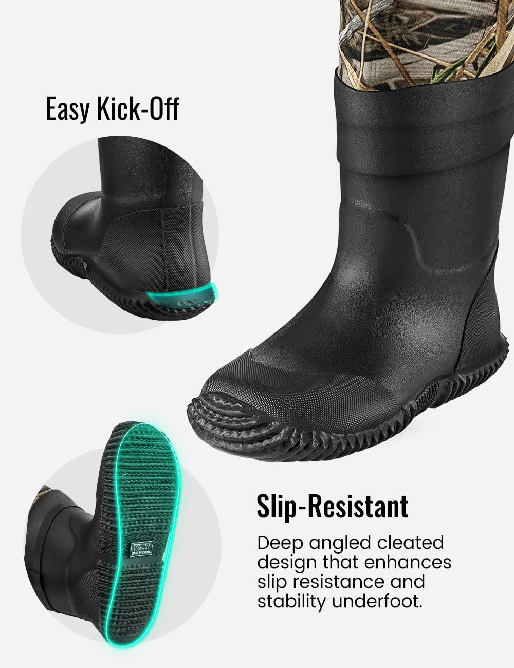 TIDEWE Kids Neoprene Insulated Waterproof Chest Waders for Toddlers & Children - Youth Hunting & Fishing Waders for Boys & Girls - Perfect for Outdoor Adventures, Stream Fishing, and Wetland Exploration