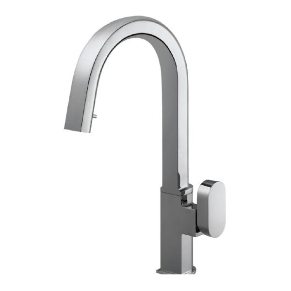 REPD 1000 PC Polished Chrome Dual Function Pull Down Kitchen Faucet - Modern Design for Easy Cooking & Dishwashing (Hamat Brand)
