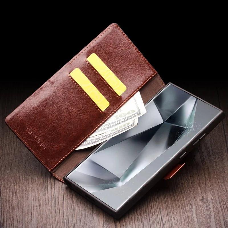Qialino Genuine Leather Wallet Case for Samsung Galaxy S24 - Slim Protective Cover with Card Slots (Perfect for Everyday Use & Travel)