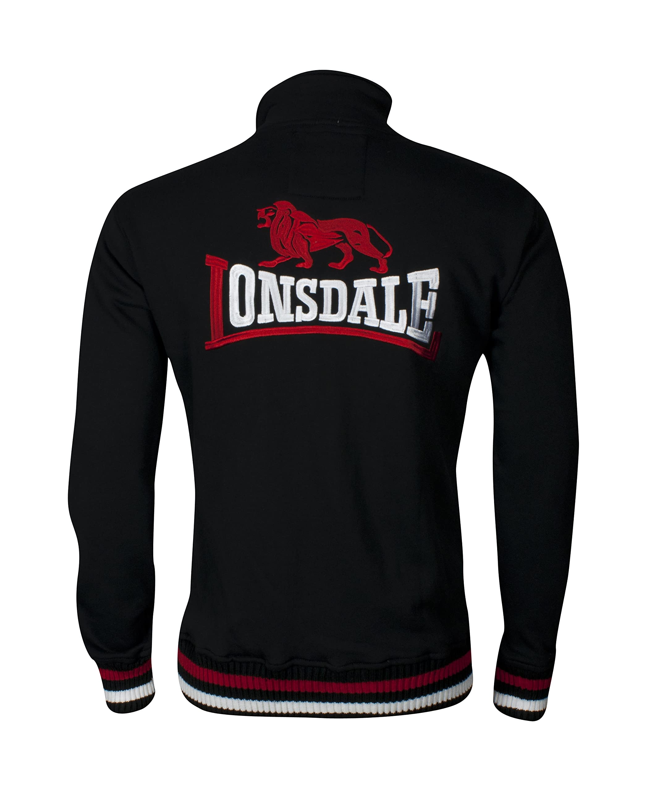 Lonsdale Men's Zip-Up Sweater Dover - Black XXL | Casual & Athletic Wear for Gym, Running & Outdoor Activities