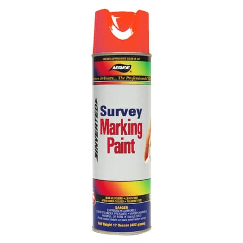 Aervoe 201 17 oz. Red Survey Marking Paint - High Visibility, Fast Drying for Construction, Landscaping & Utility Marking