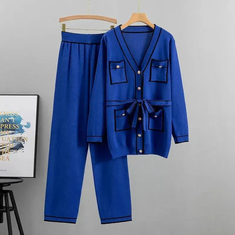 Comfortable Women's Casual Twill Two Piece Outfit Set - Lounge Wear, Travel & Everyday Fashion