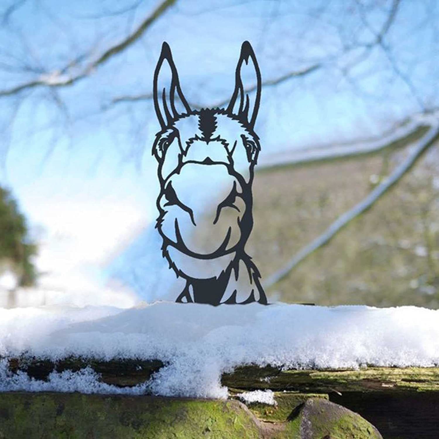 Farmhouse Metal Wall Art Sculpture - Peeping Animal Decor for Outdoor Garden & Farmhouse - Safety Certified Hanging Metal Art - Perfect for Farm, Patio, and Rustic Home Decor