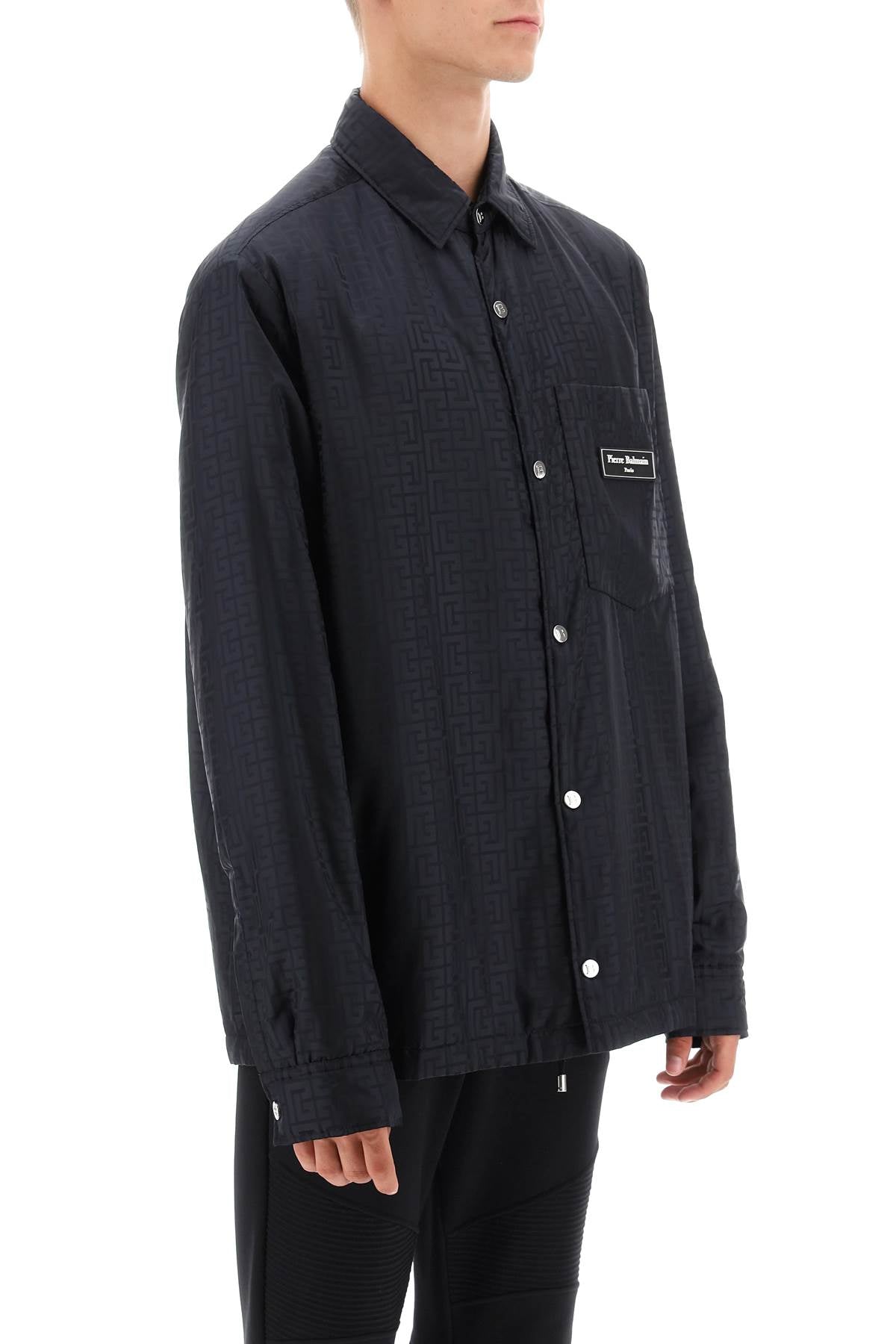Balmain Monogram Nylon Overshirt for Men - Stylish Luxury Jacket for Casual & Streetwear Outfits | Perfect for Date Nights & Urban Fashion