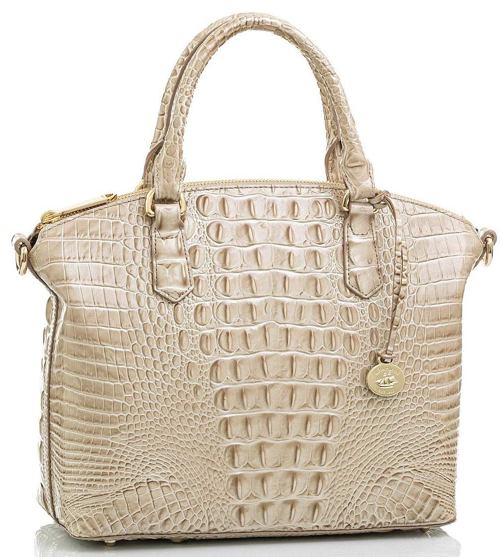 Brahmin Duxbury Satchel Handbag in Linen - Stylish Melbourne Crossbody Purse for Women | Perfect for Work, Travel & Everyday Use