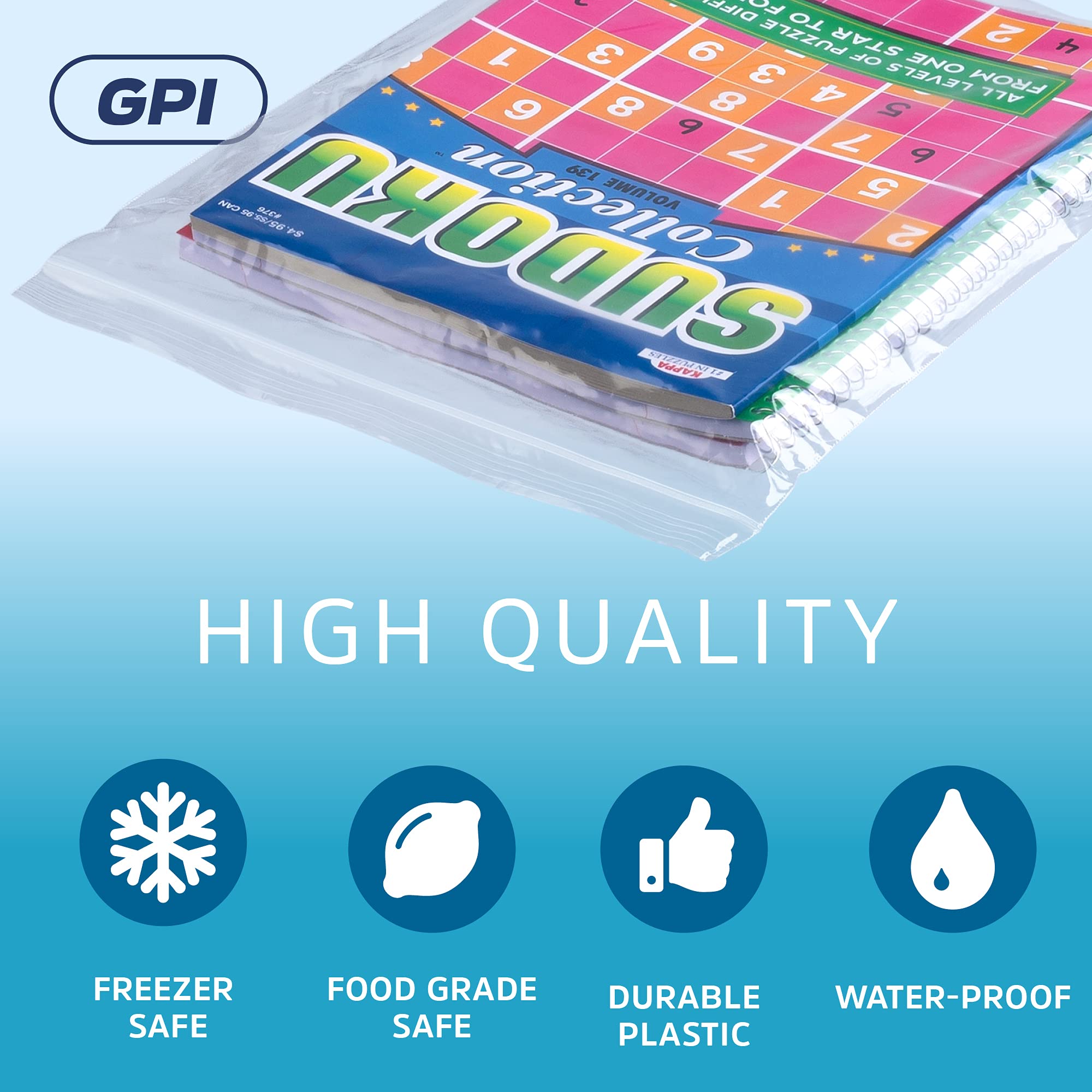 15x15 Inch Clear Reclosable Plastic Zip Bags - Bulk Pack of 1000, 2 Mil Thick Durable Poly Baggies with Resealable Zipper Top - Perfect for Travel Storage, Food Packaging, Craft Supplies & Shipping Supplies