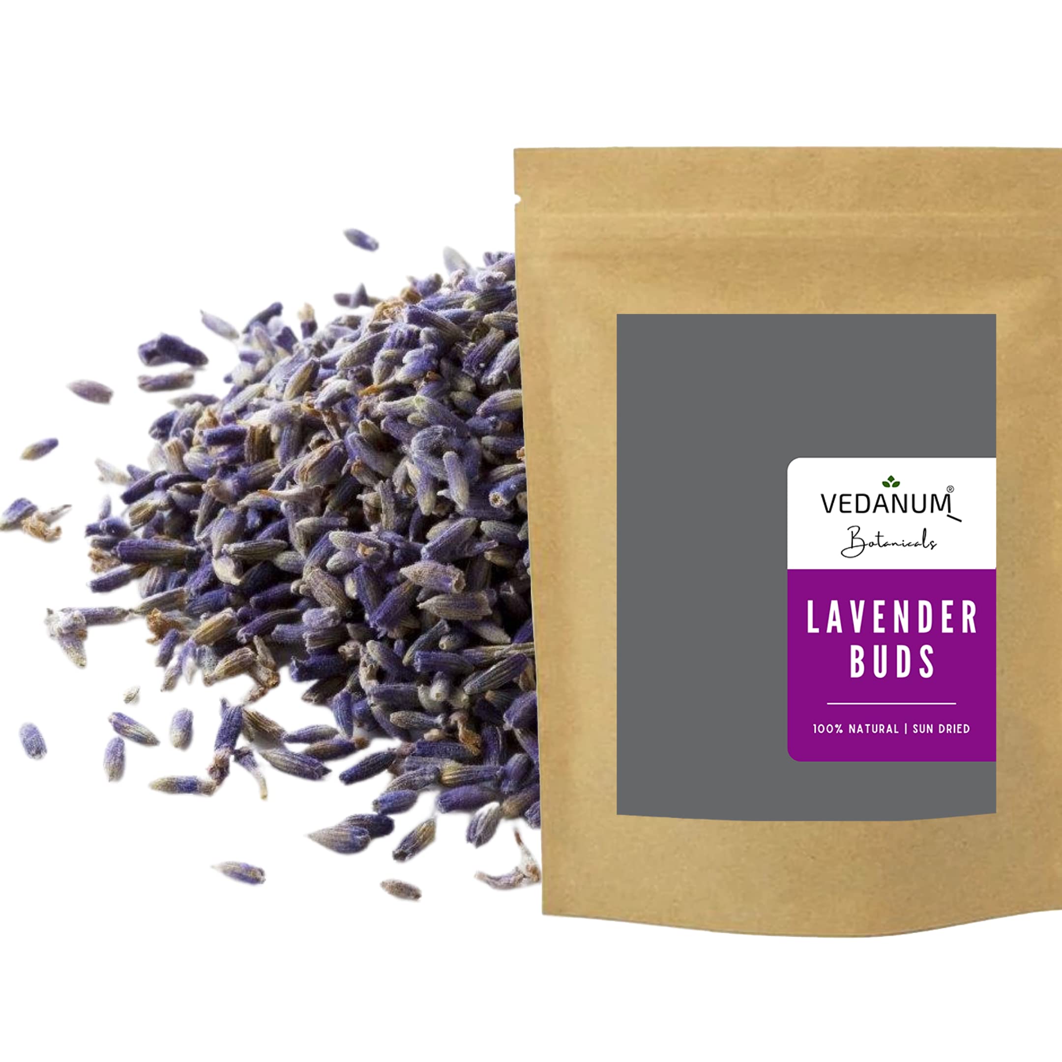 Vedanum Premium Natural Lavender Buds - 30g | Organic Aromatherapy, Handmade Soap Making, DIY Cosmetics & Hair Care | Perfect for Home Fragrance, Bath Bombs, Sachets & Relaxation
