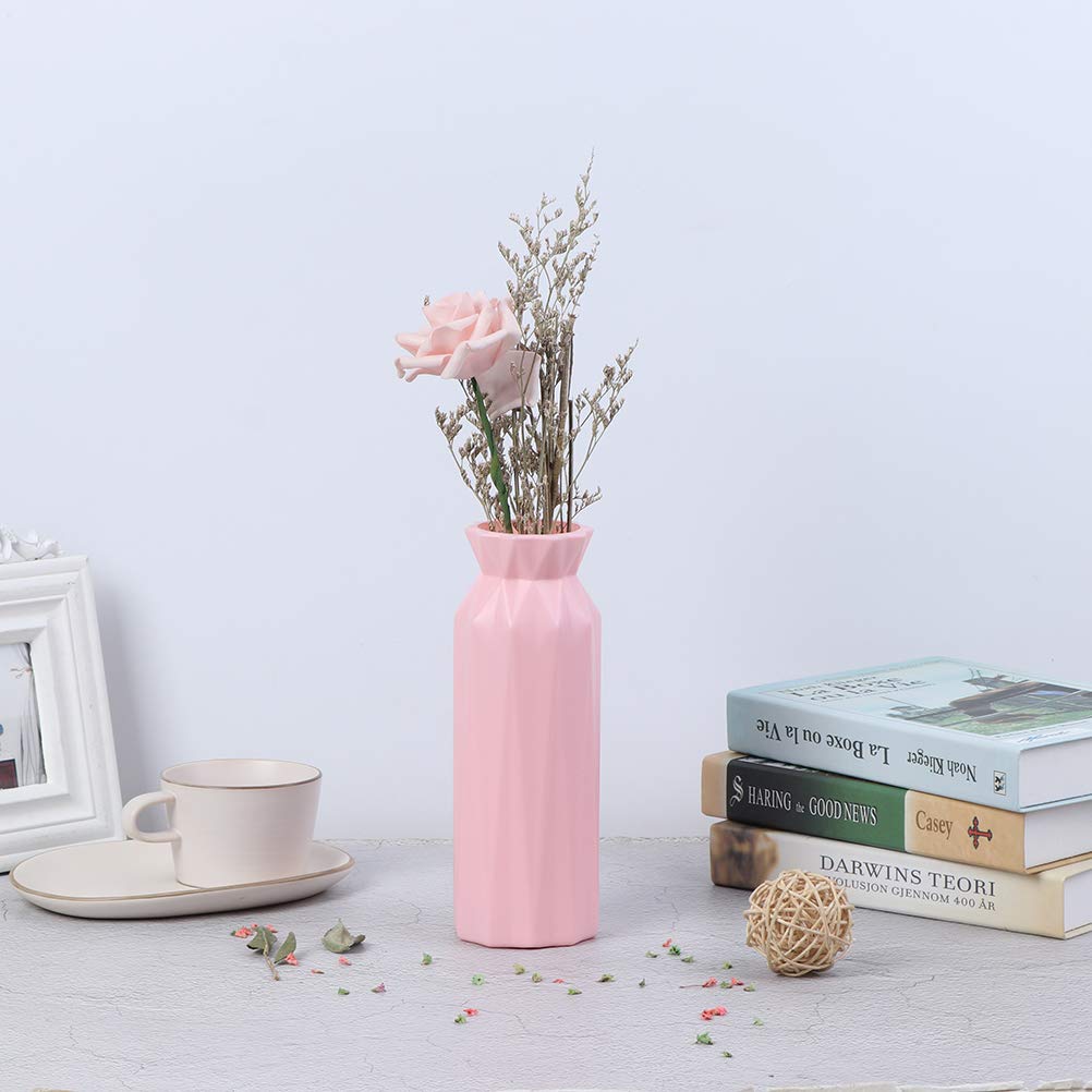 2 PCS Nordic Style Plastic Vase Set - Modern Home Decor for Flower Arrangement, Wedding & Party Centerpiece, Garden Decoration (White, Imitation Ceramic Design) | Perfect for Living Room, Bedroom, Office & Outdoor Spaces