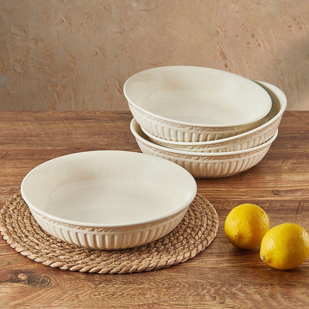 Italian Countryside® Set of 4 Pasta Bowls - Handmade Ceramic Dinnerware for Spaghetti, Salad & Soup - Perfect for Family Dining & Italian Restaurant Style Meals