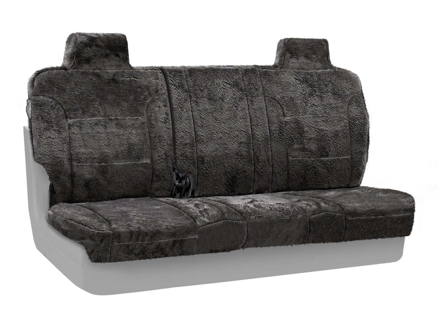 Coverking Rear 60/40 Split Bench Custom Fit Seat Cover for Jeep Grand Cherokee (2011-2023) - Premium Snuggle Plush Fabric, Black - Perfect for Pet Protection & Winter Comfort