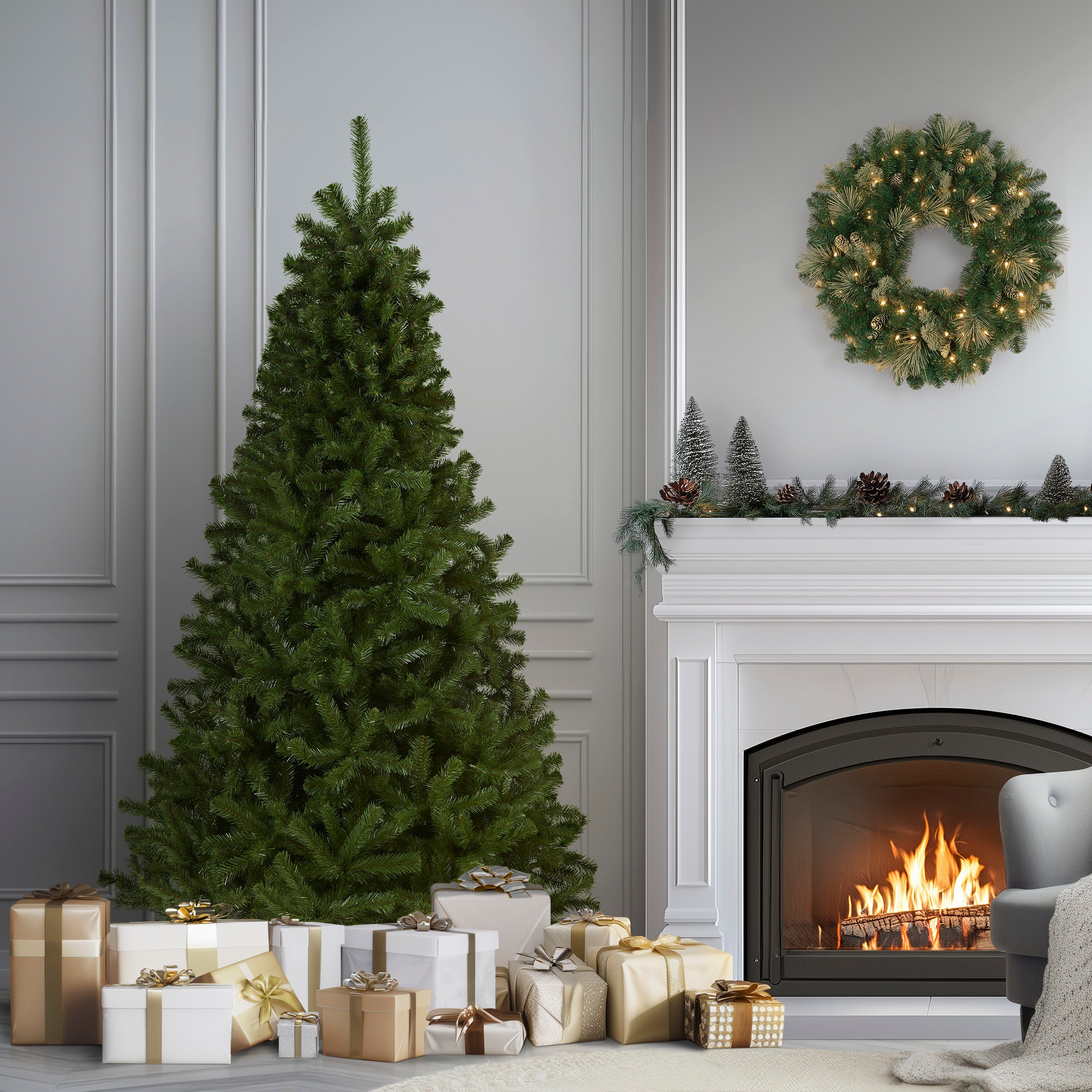 6 ft. North Valley Spruce Artificial Christmas Tree - Premium Realistic Holiday Decor for Home, Office & Party Decorations