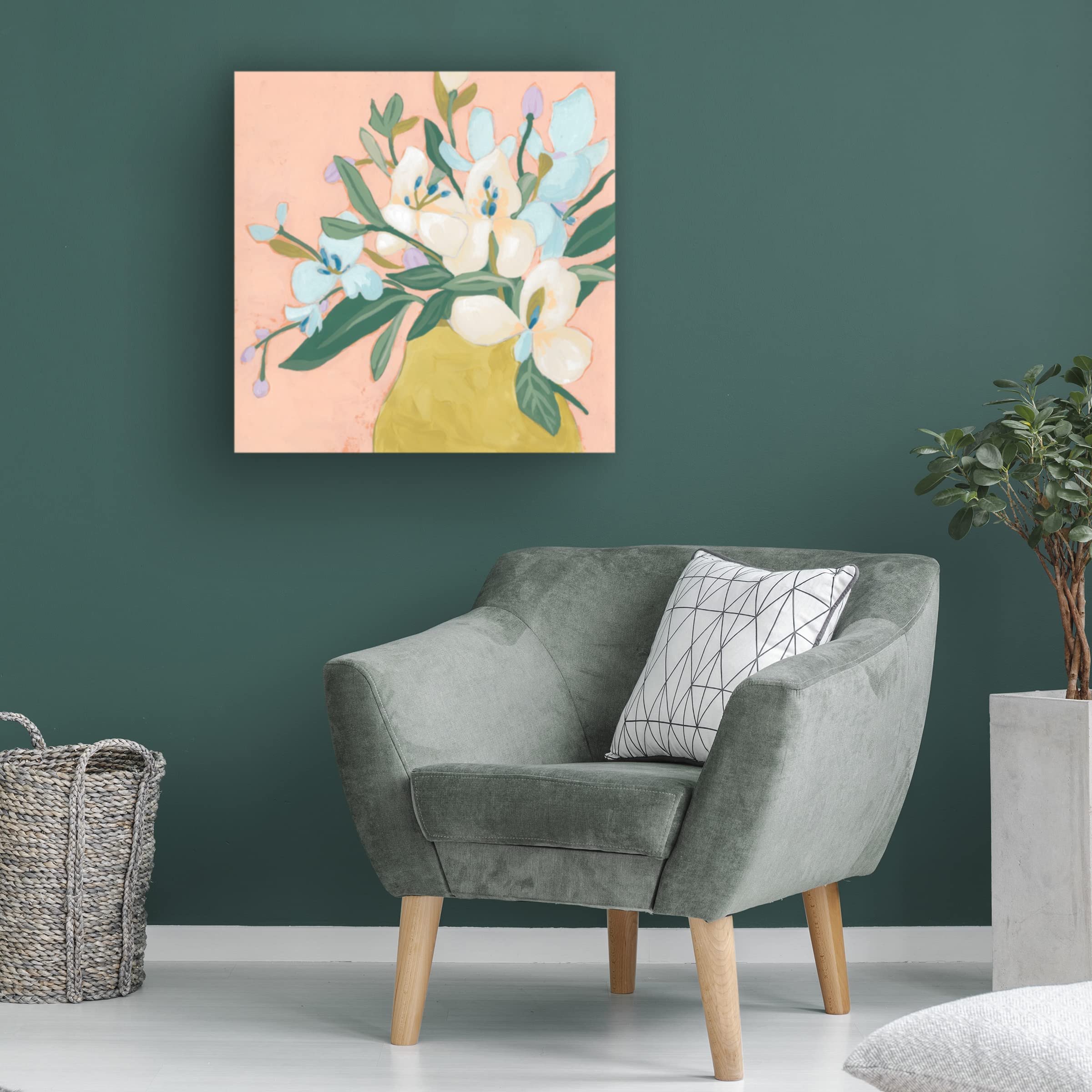 Floral Allure II Canvas Wall Art Print by June Erica Vess - Botanical Flower Painting for Living Room, Bedroom & Office Decor