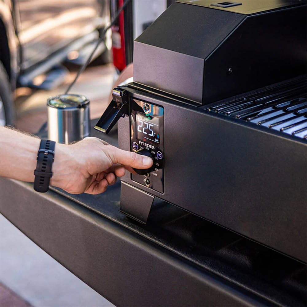 Pit Boss PB150PPG Matte Black Table Top Pellet Grill - Portable Outdoor BBQ Smoker for Camping, Tailgating & Backyard Cooking