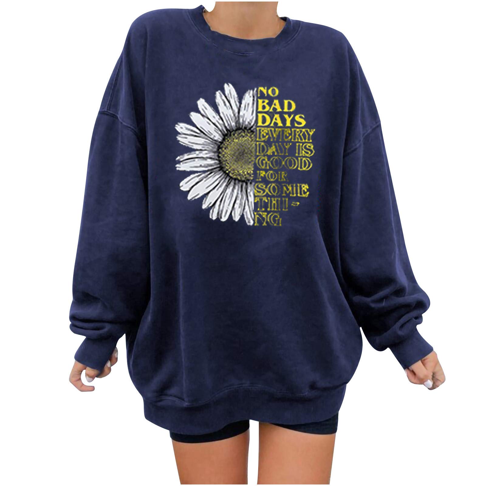Women's Floral Print Casual Long Sleeve Graphic Sweatshirt - Soft Comfortable Blouse Top for Everyday Wear, Street Style & Layering Outfits