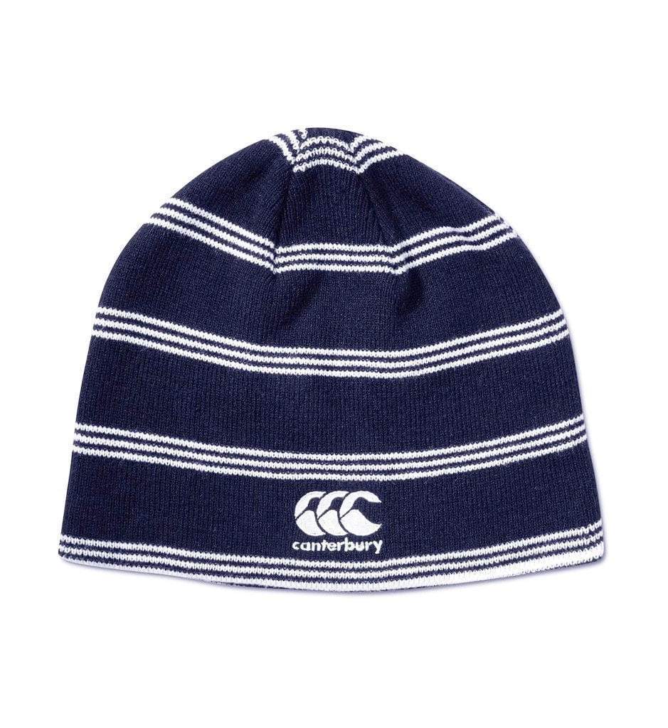 CCC Club Navy Stripe Beanie Hat - Warm Winter Knit Cap for Men & Women | Perfect for Skiing, Snowboarding & Outdoor Activities