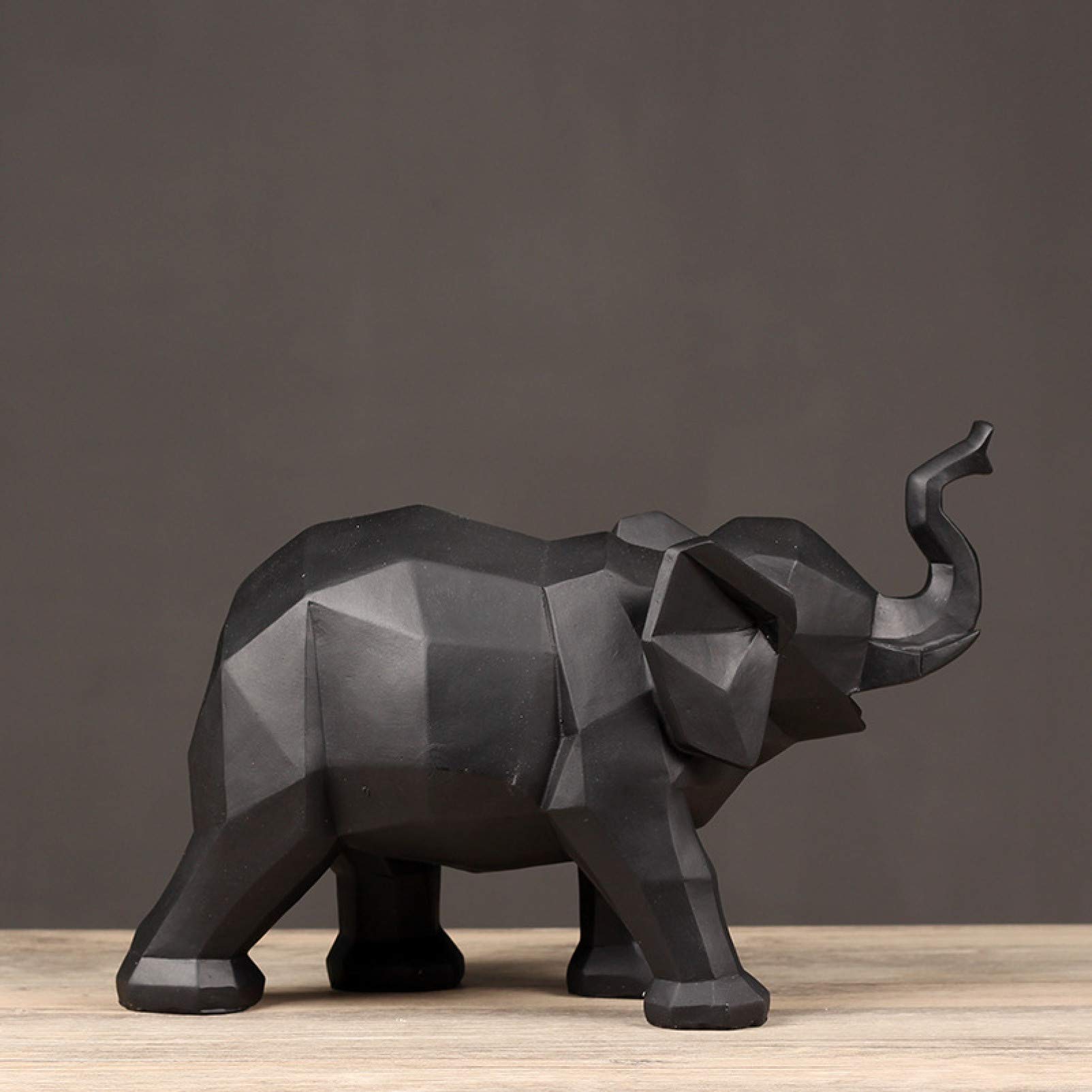 Nordic Abstract Geometric Elephant Statue - Resin Animal Figurine Decor for Bookshelf, TV Stand & Home Office - Unique Gift Idea for Elephant Lovers & Modern Interior Design