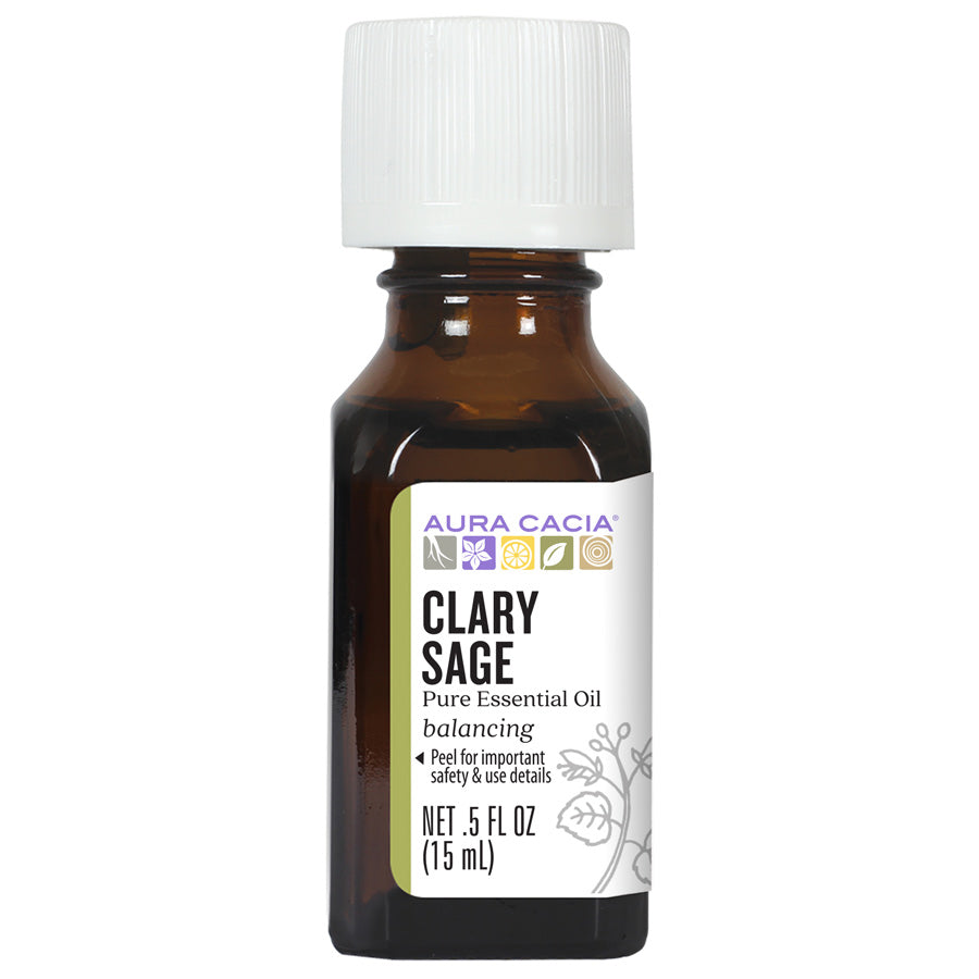 Clary Sage Essential Oil - 0.5 oz (15ml) 100% Pure Therapeutic Grade for Aromatherapy, Relaxation & Skin Care
