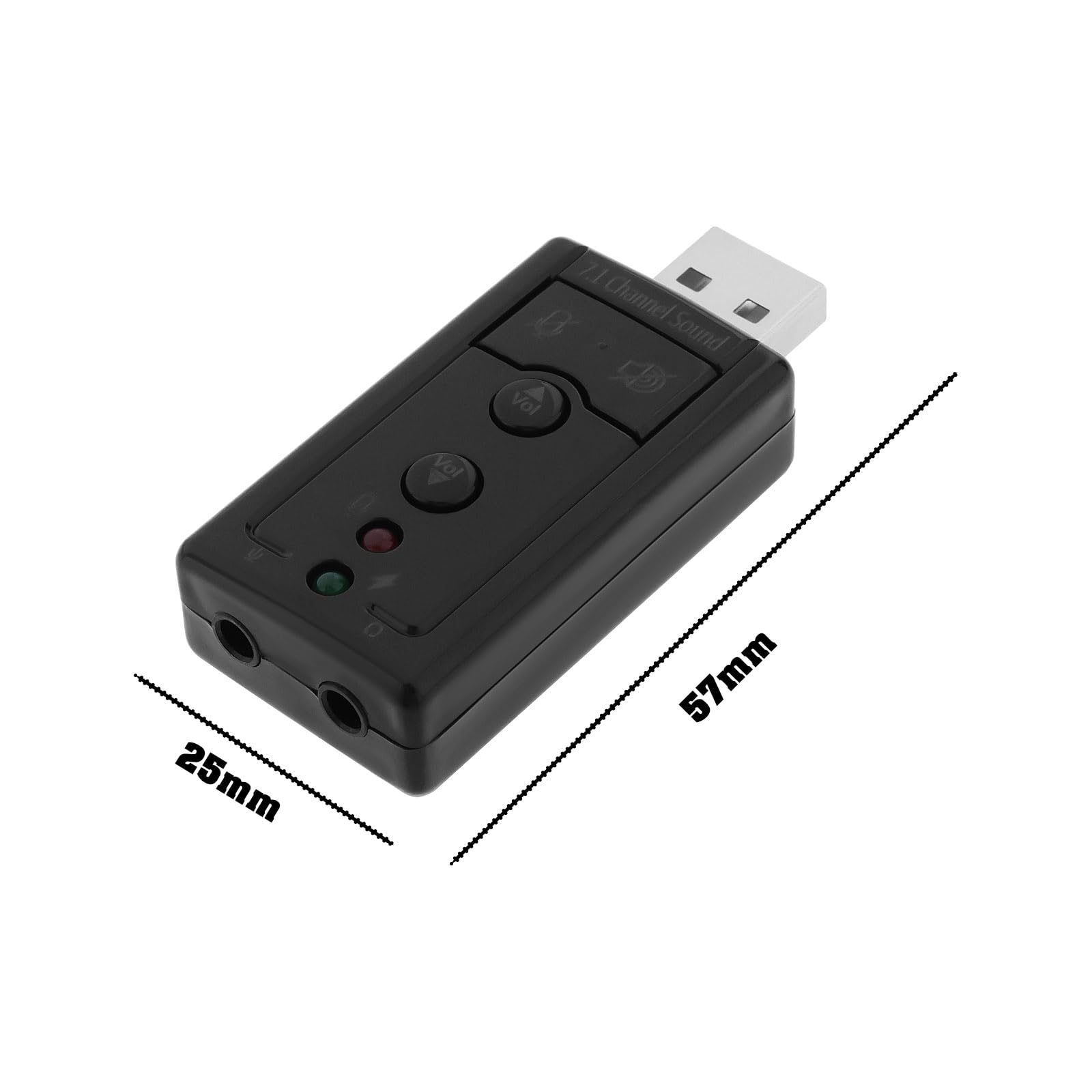 2-Pack USB 2.0 Virtual 7.1 Channel External Sound Card Adapter with 3.5mm Audio & Mic Jack for PC Laptop - Enhance Gaming, Streaming & Video Calls