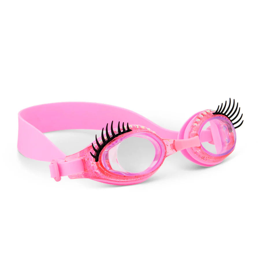 Bling2o Kids Swim Goggles for Girls - Powder Puff Lash Pink | UV Protection Anti-Fog Swimming Goggles | Perfect for Pool, Beach & Swim Lessons