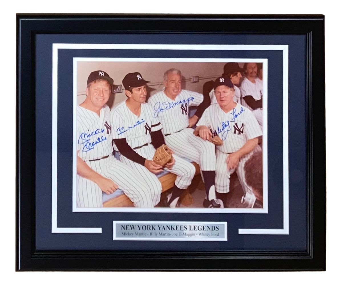 Authentic Mickey Mantle & Joe DiMaggio Signed Yankees 11x14 Photo - JSA Certified Framed Memorabilia - Perfect for Sports Bars, Man Caves & Yankees Fan Collections