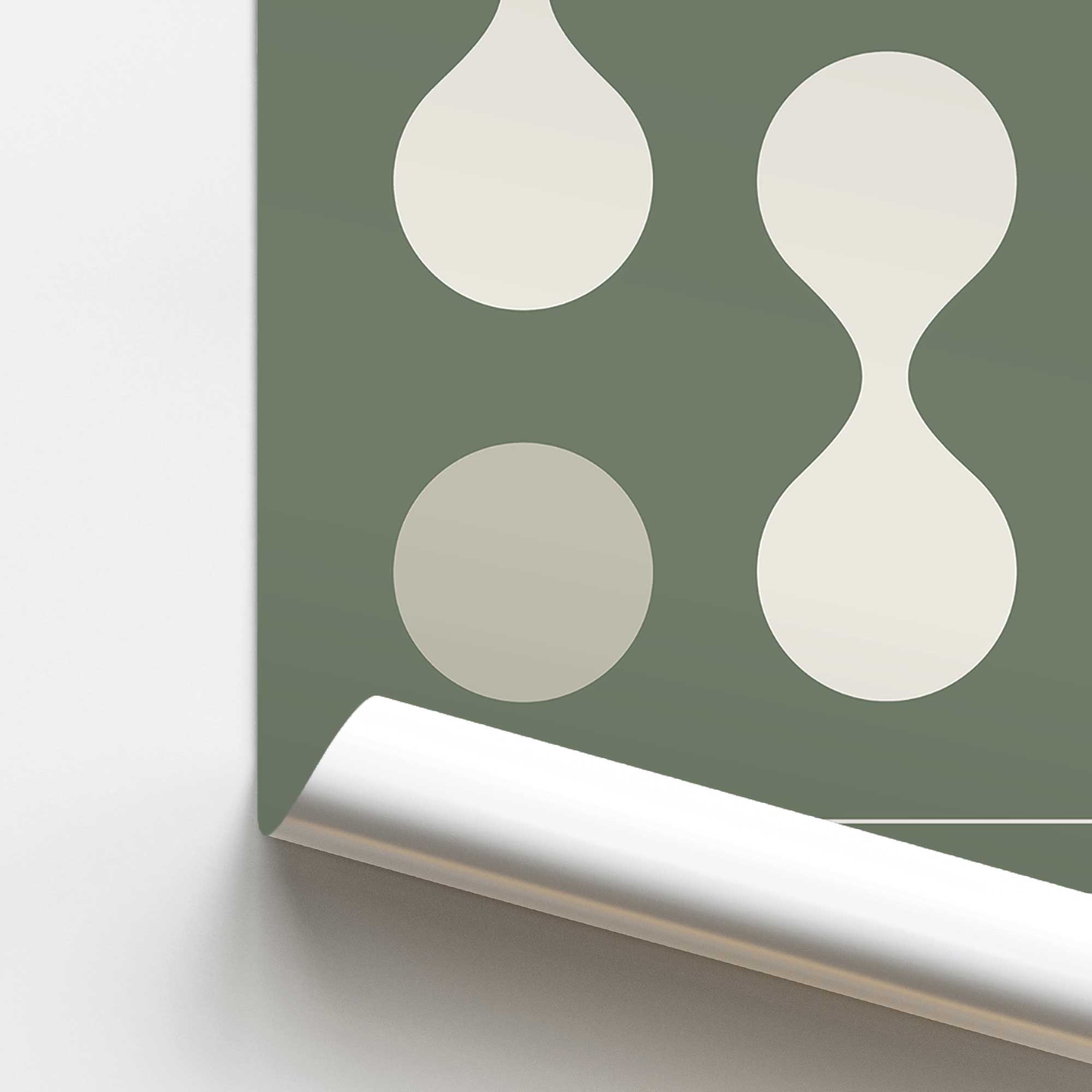 Green Bauhaus Flow II Print - Modern Abstract Art Poster for Home & Office Decor | Perfect for Living Room, Bedroom, or Workspace