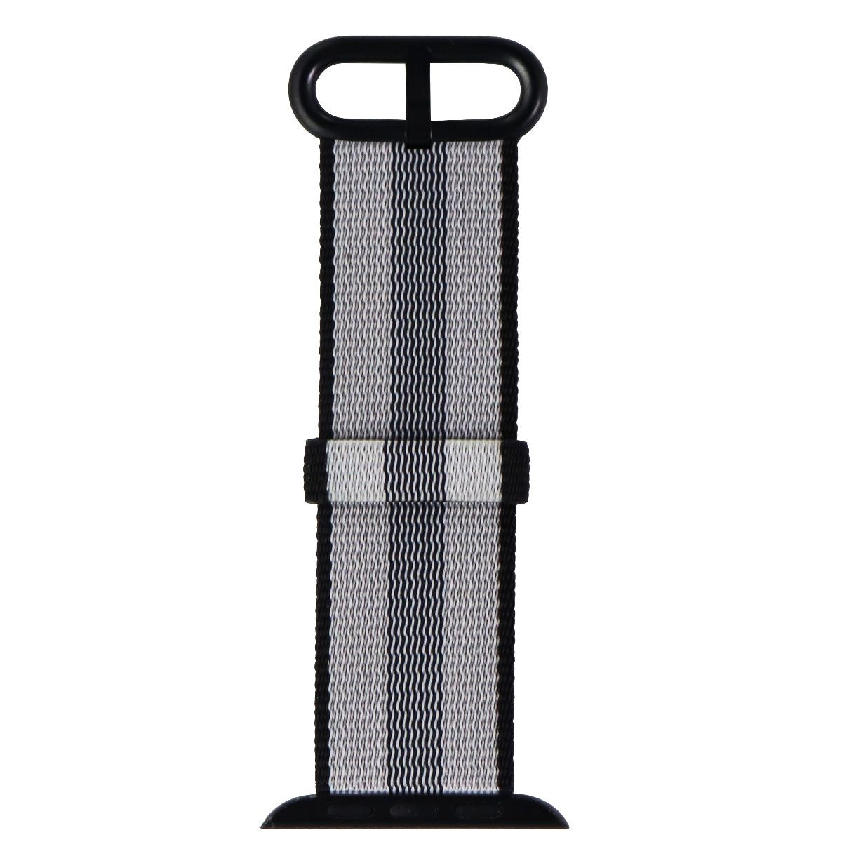 Apple 42mm Woven Nylon Watch Band for 42mm & 44mm Apple Watch - Black/Gray Stripe Replacement Strap - Perfect for Workouts, Running & Everyday Wear
