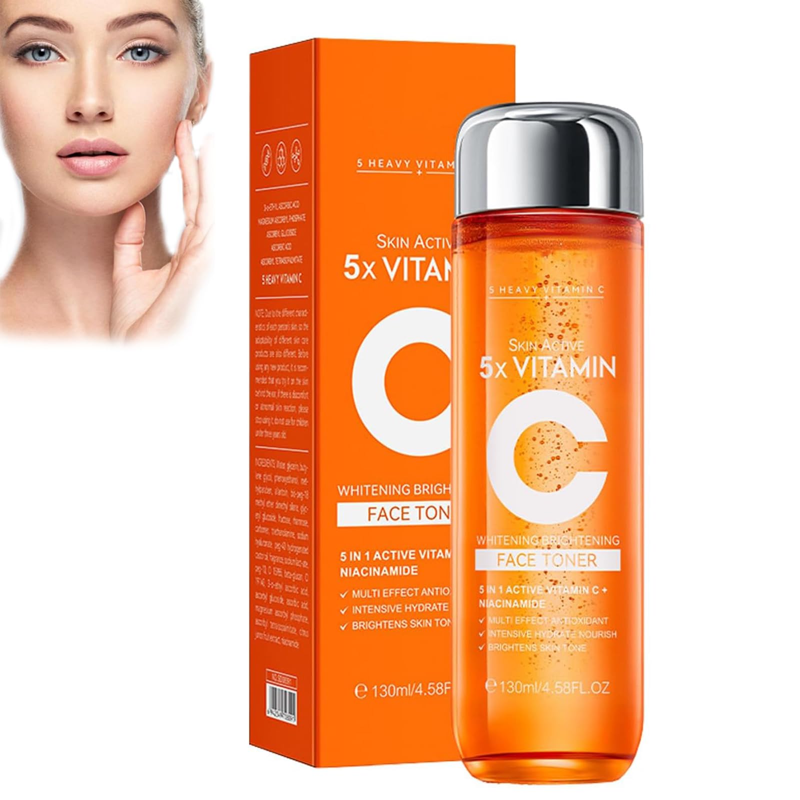 **5X Vitamin C Face Toner for Brightening & Moisturizing - Whitening, Firming & Hydrating Facial Toner with Vitamin C Serum - Glow Boosting Lotion for Day & Night Skincare Routine (1pc)**