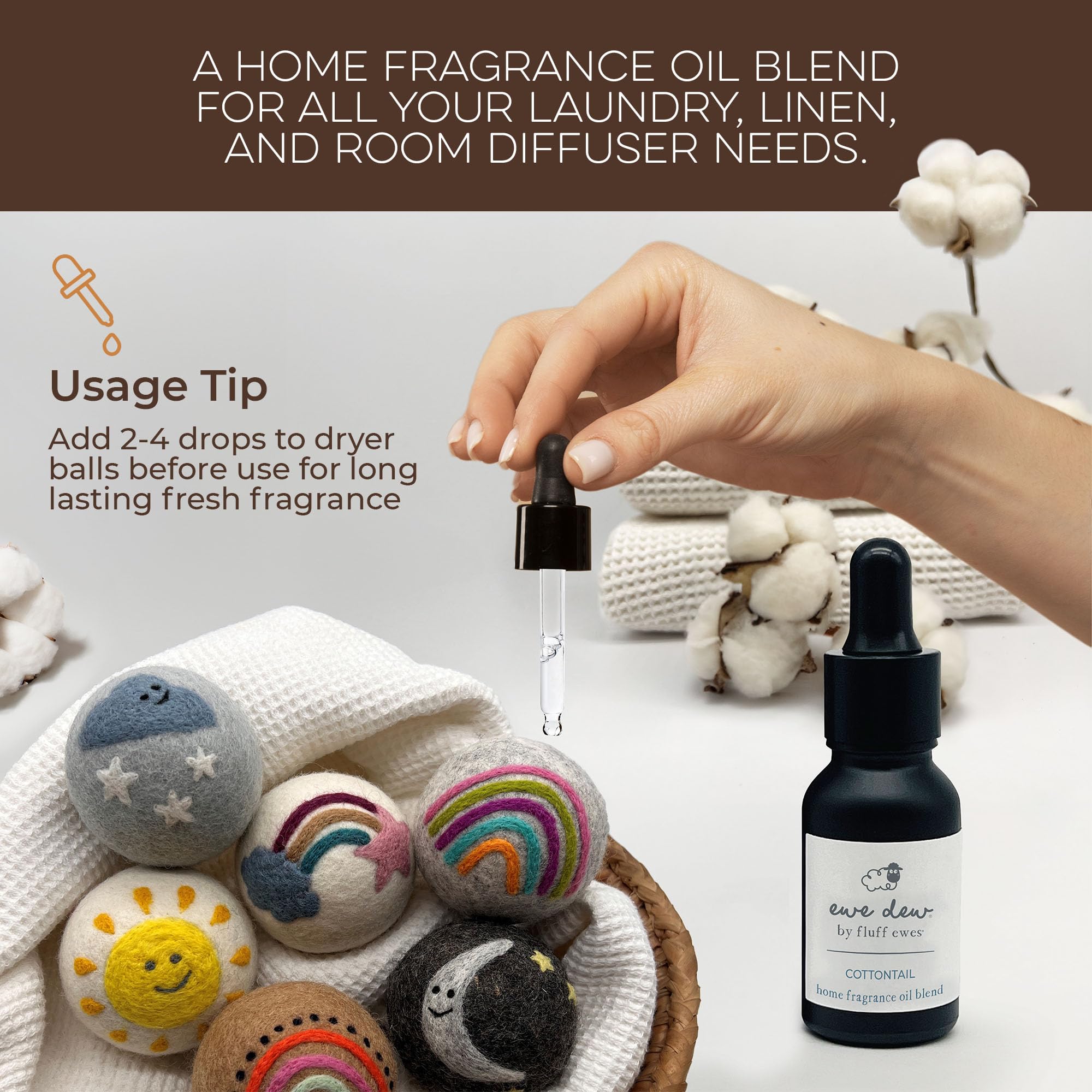15ml Cottontail Laundry Essential Oil Blend - Natural Fragrance Oil for Dryer Balls, Wool Balls, Diffusers & Candle Making | Fresh Scent for Soft, Aromatic Laundry (Home & Spa Use)