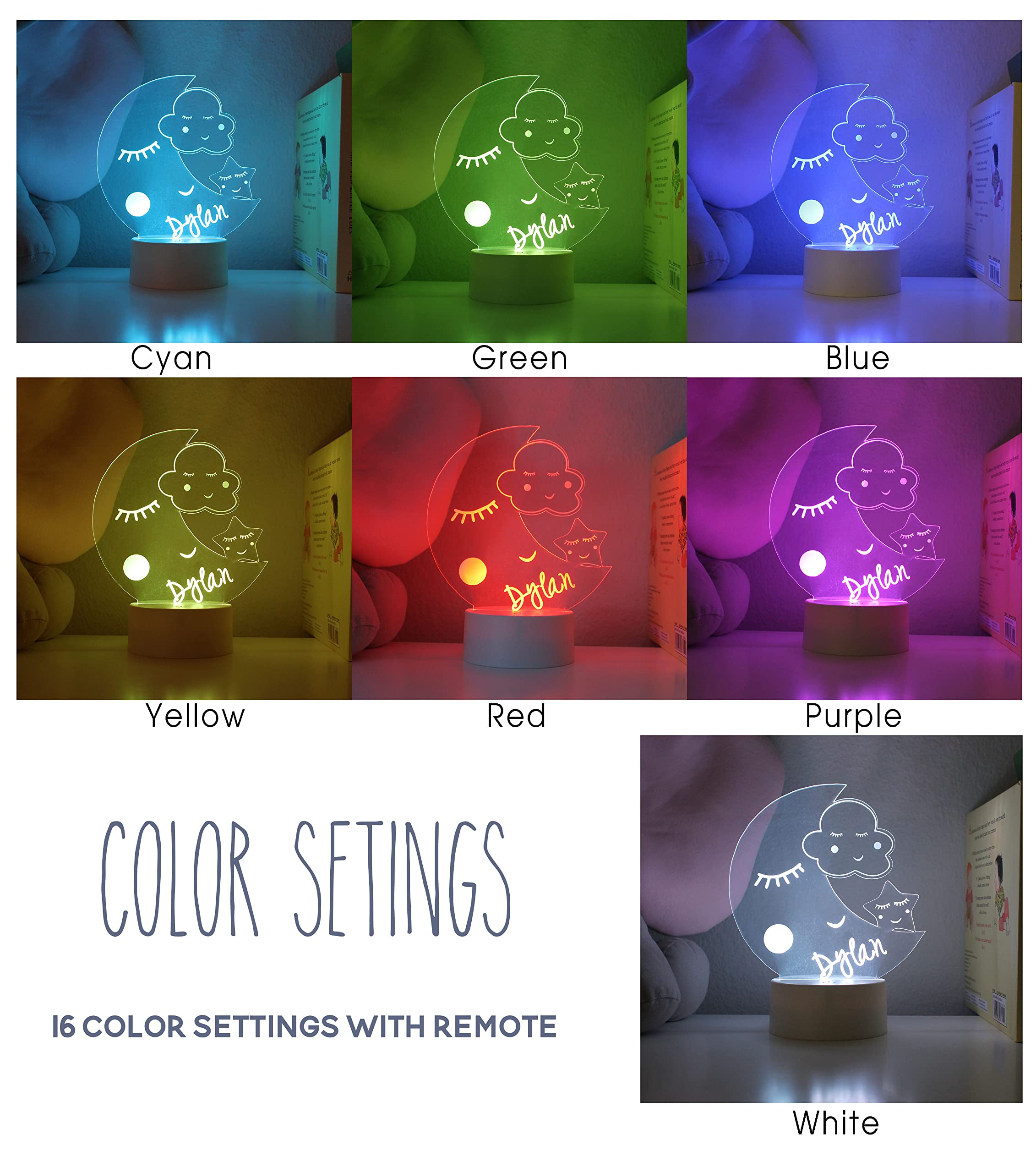 ETCHEY Personalized Space Night Light for Kids - Custom Name LED Night Light for Boys Room, Nursery Decor, Birthday Gift - Perfect for Bedtime, Reading & Playtime