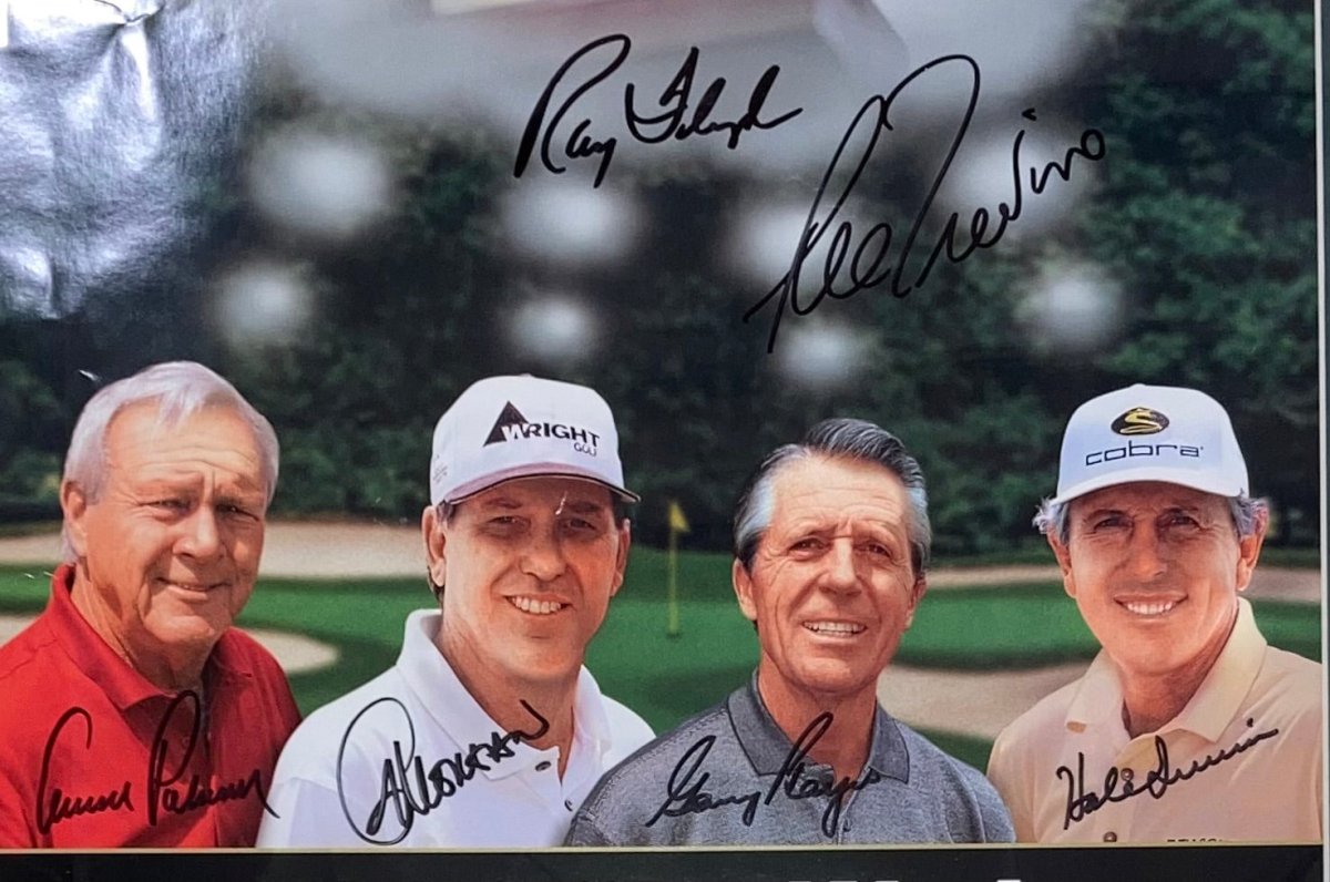 Arnold Palmer & Golf Legends Autographed Framed 14x24 Poster - Collectible Sports Memorabilia BAS BH78996 - Perfect for Man Cave, Office Decor & Golf Enthusiast Gifts