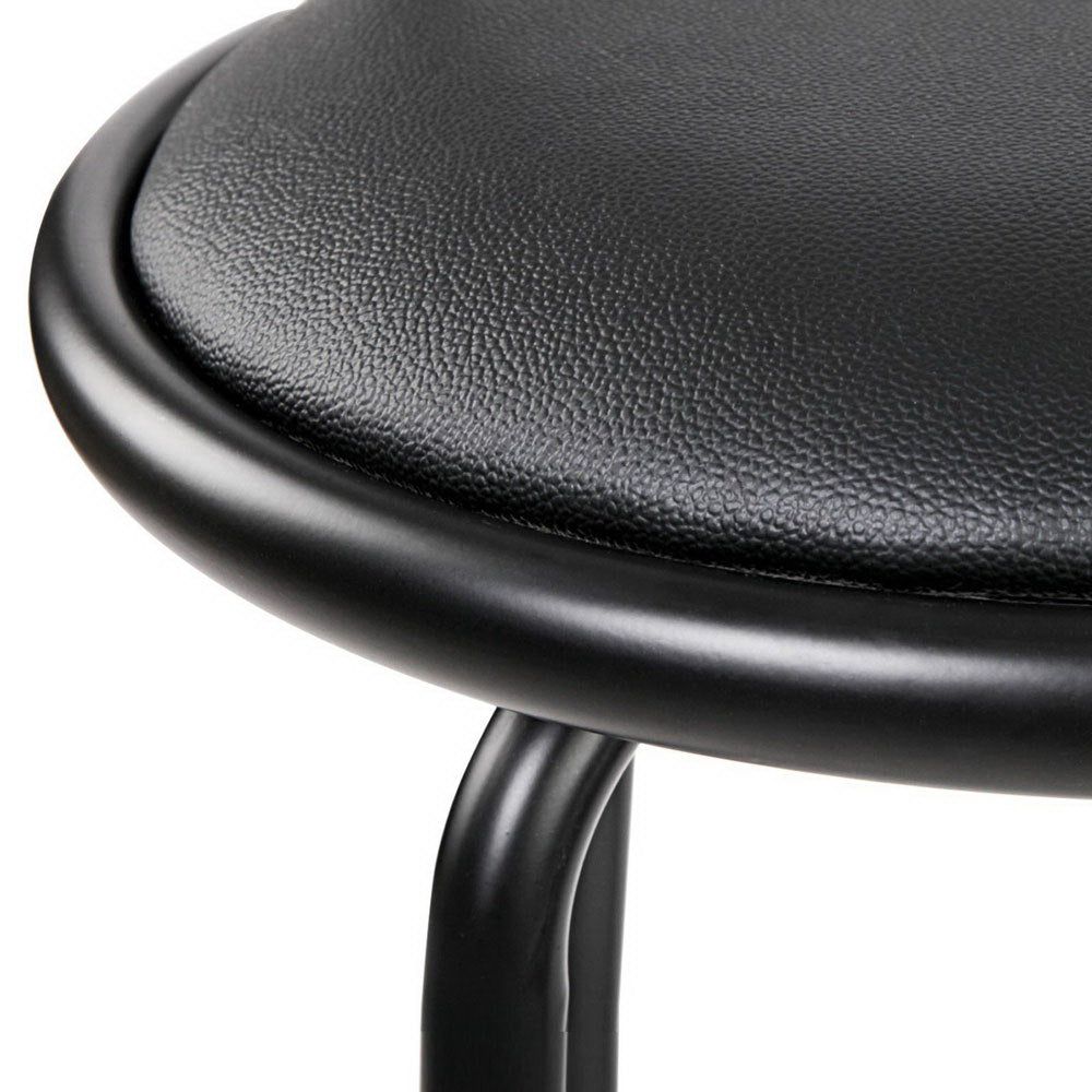 4 Bar Stools with Swivel Seat - Leather Padded Counter Height Stools with Metal Base for Kitchen Island, Breakfast Bar & Home Decor