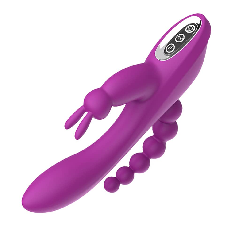 SXOVO 3-in-1 Rechargeable Rabbit Vibrator - G-Spot & Clitoral Stimulator with 7 Vibration Modes, Waterproof Silicone Adult Toy for Women & Couples (Purple) | Perfect for Solo Play, Couples Intimacy & Sensual Massage