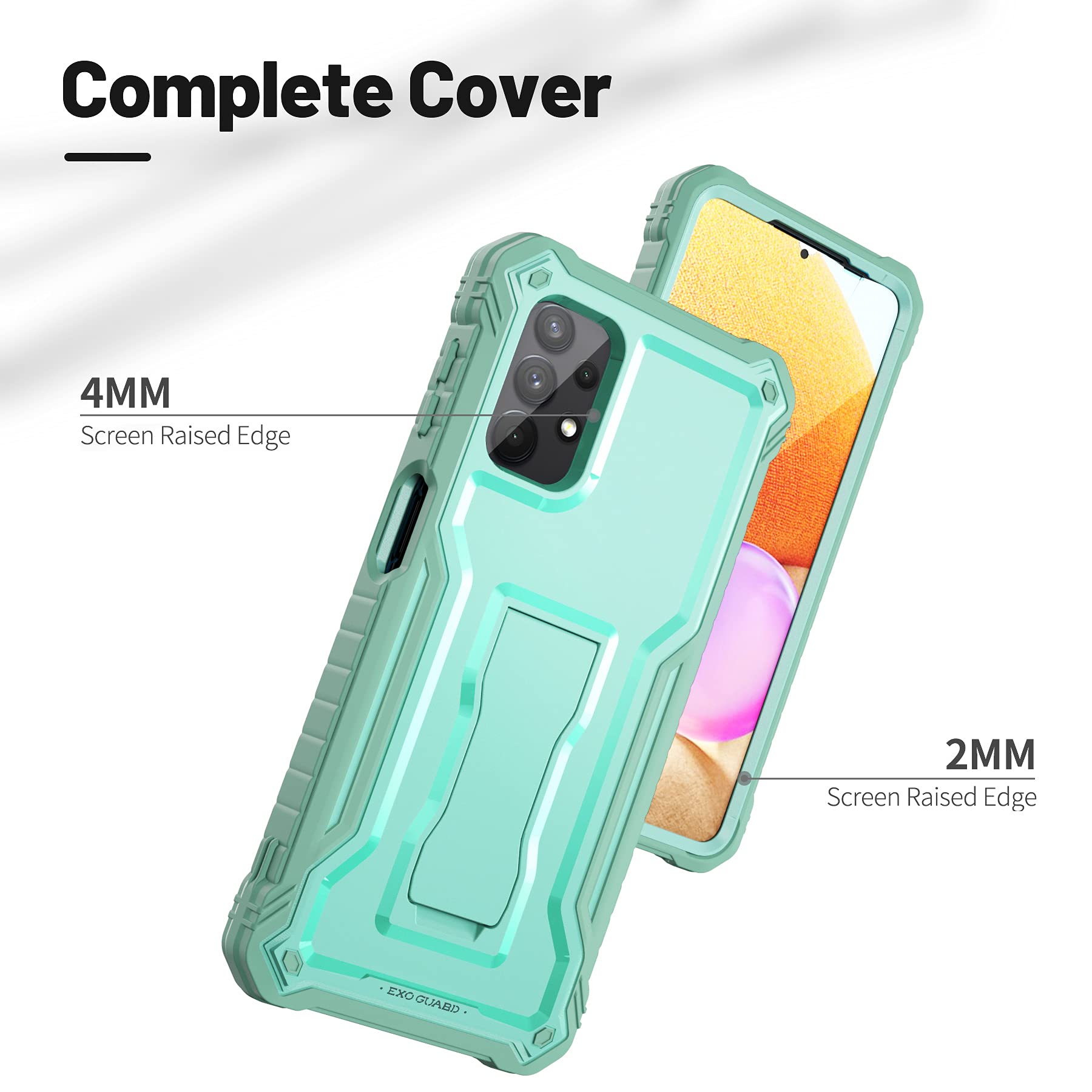 Shockproof Samsung Galaxy A32 5G Case with Built-in Screen Protector & Kickstand - Durable Full-Body Rubber Cover for Galaxy A32 5G (Green) | Perfect for Outdoor Activities, Work & Daily Protection