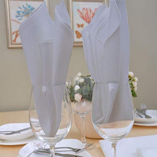 Premium 18x18 Inch Cotton Cloth Napkins - Set of 10, Light Grey - Restaurant & Wedding Quality Reusable Dinner Napkins - Soft, Durable & Machine Washable - Perfect for Fine Dining, Events & Everyday Home Use