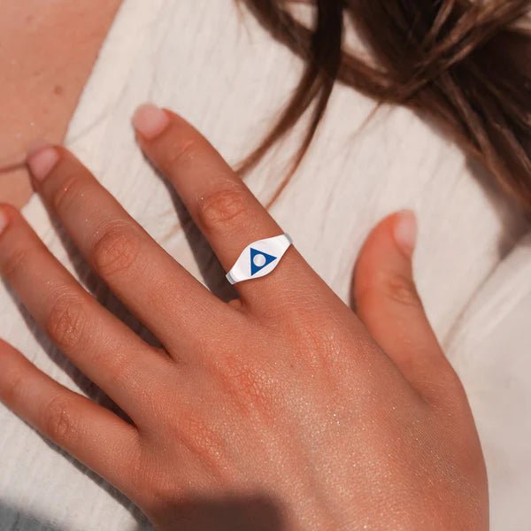 Al Anon Sterling Silver Ring with Blue Enamel - Elegant Jewelry for Recovery Support & Daily Wear