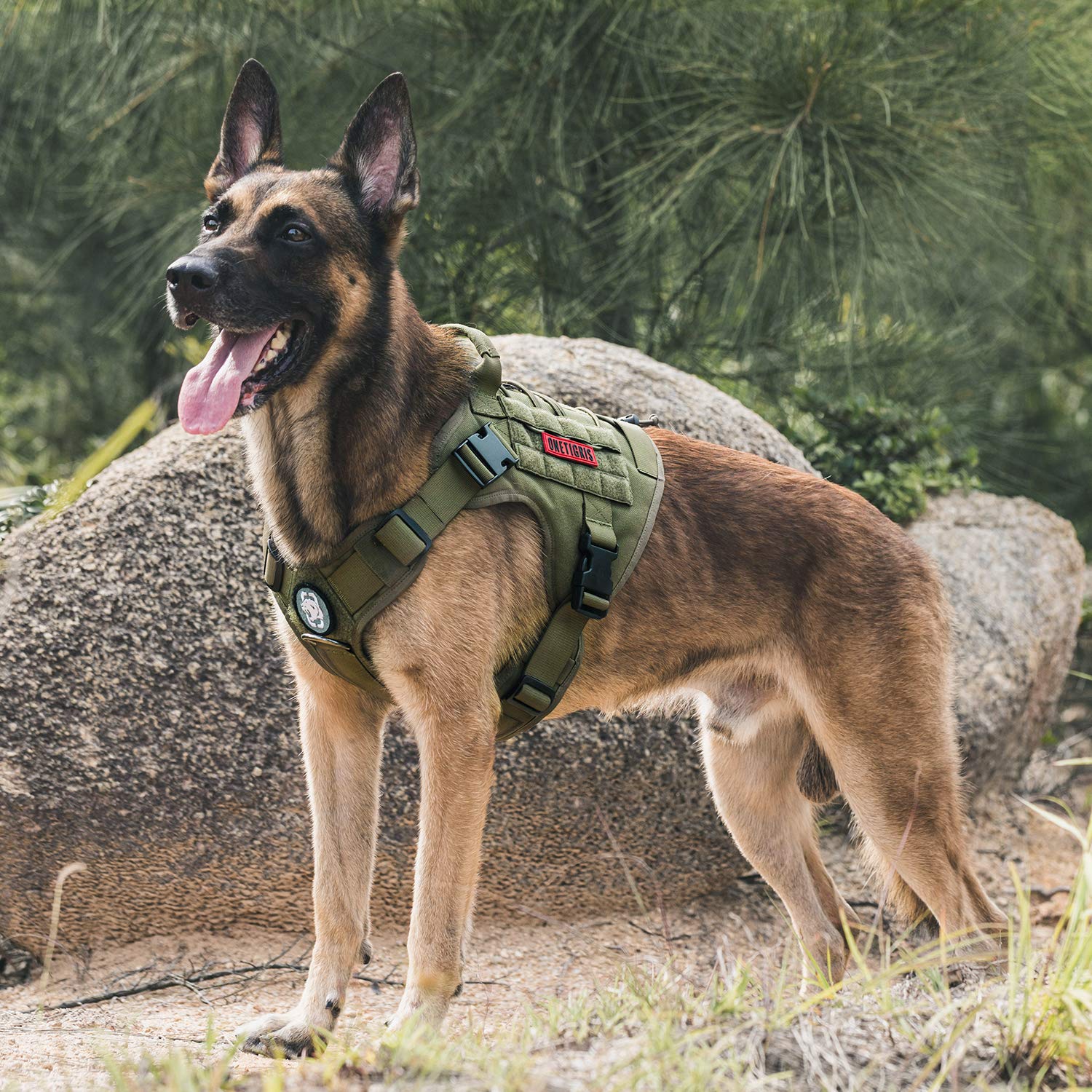OneTigris Tactical Dog Harness Vest with Handle - Military Grade No-Pull Service Vest for Large & Medium Dogs | Adjustable FIRE Watcher 2.0 Harness for Walking, Hiking & Training (Size S, Green) | Perfect for Outdoor Adventures & Working Dogs