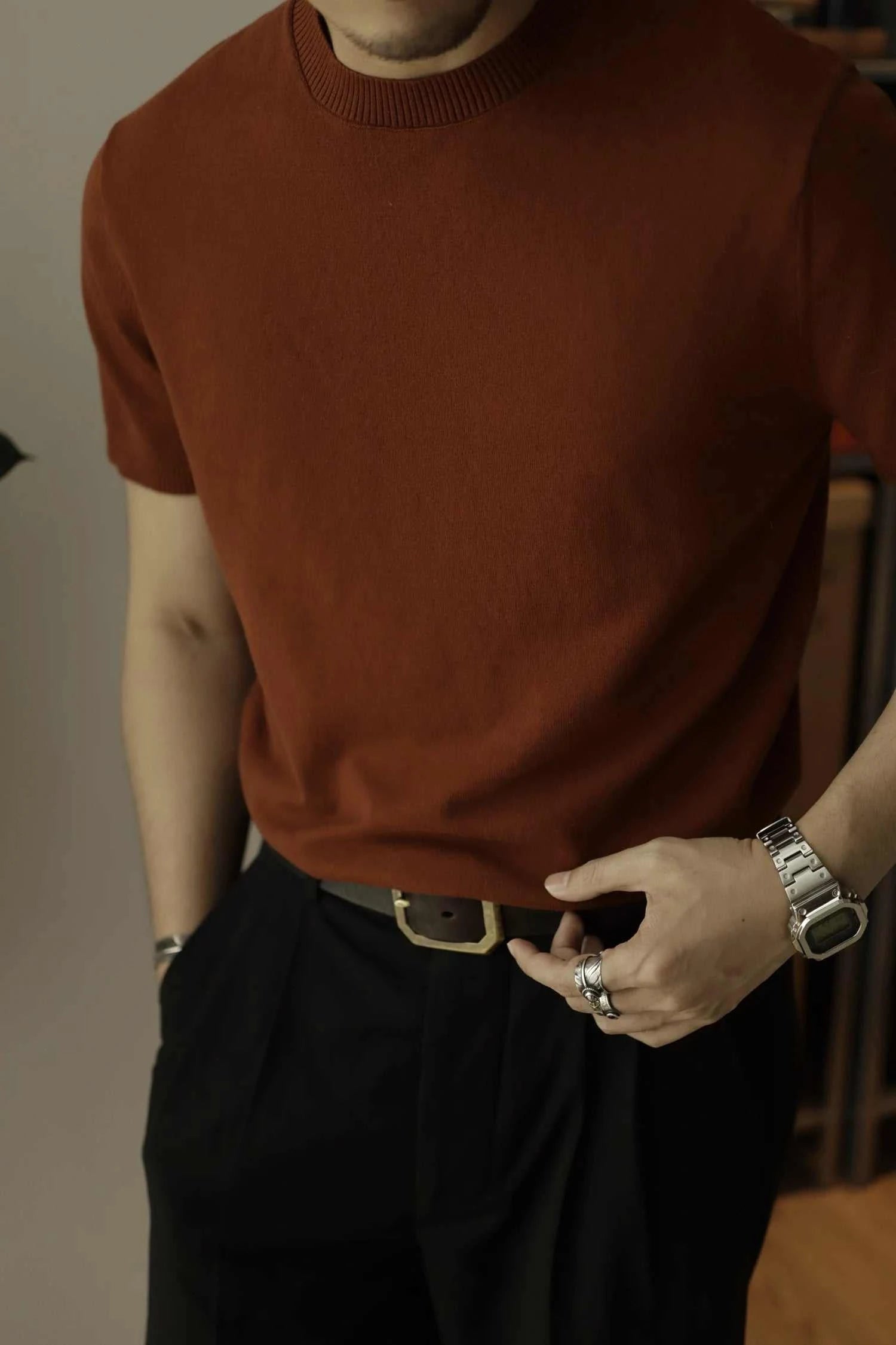Premium Cotton Business Casual T-Shirt for Men - Breathable Summer Office Wear - Ideal for Work, Meetings & Smart Casual Outfits