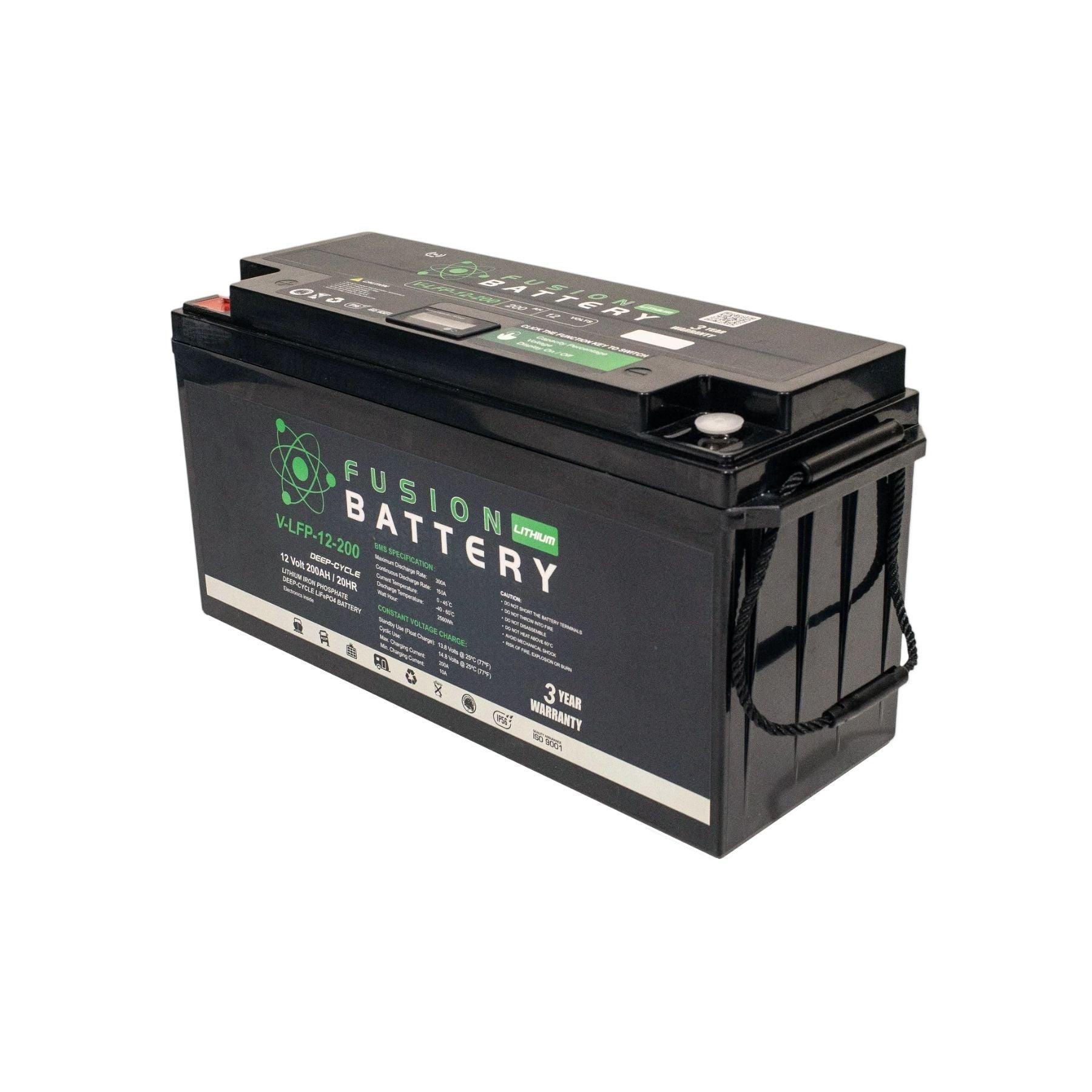12V Fusion Lithium LiFePO4 Deep Cycle Battery - Perfect for RVs, Solar Power Systems, Marine & Off-Grid Applications