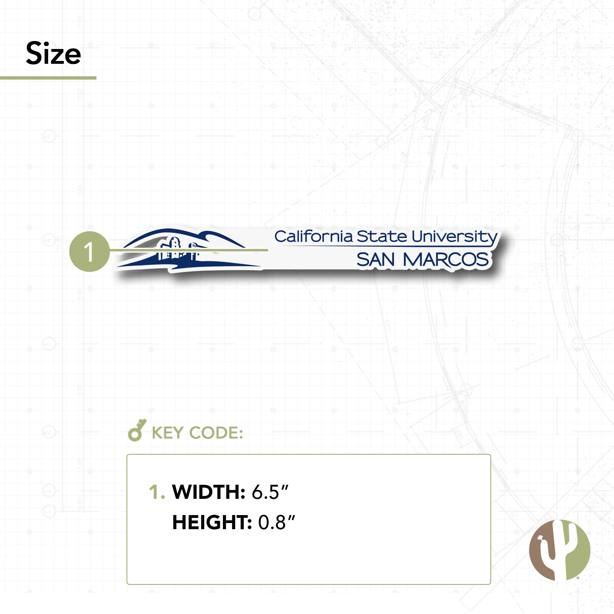 Desert Cactus CSUSM Sticker - California State University San Marcos Vinyl Decal for Laptop, Water Bottle, Car & Scrapbook | Perfect for College Students, Alumni & Fans (IND 00004)