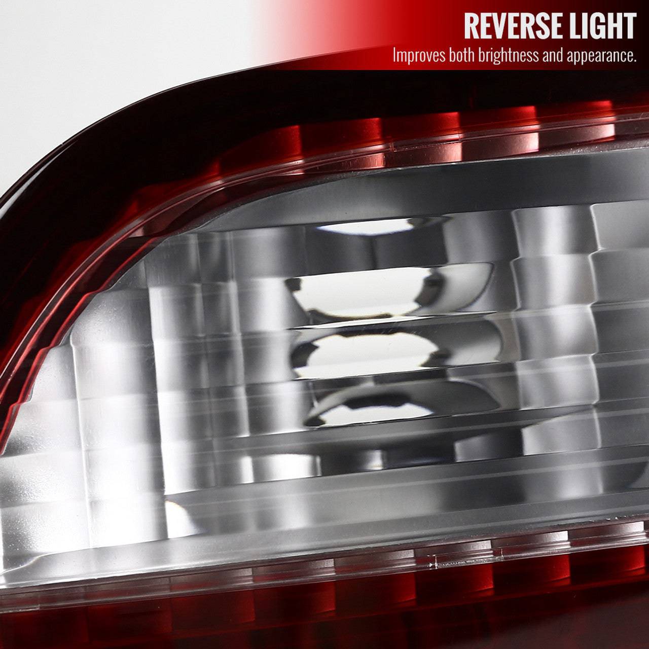 Spec D Tuning Taillights for 1999-2000 Honda Civic Sedan - Chrome Housing with Red Clear Lens - LED Rear Lights for Enhanced Visibility & Style - Perfect for Night Driving & Car Customization