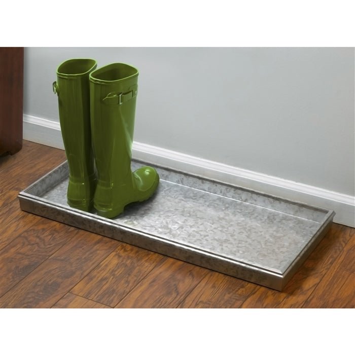 Durable Galvanized Steel Multi-Purpose Boot Tray for Entryway, Mudroom & Garage - Non-Slip Shoe Organizer Mat for Wet & Dirty Footwear