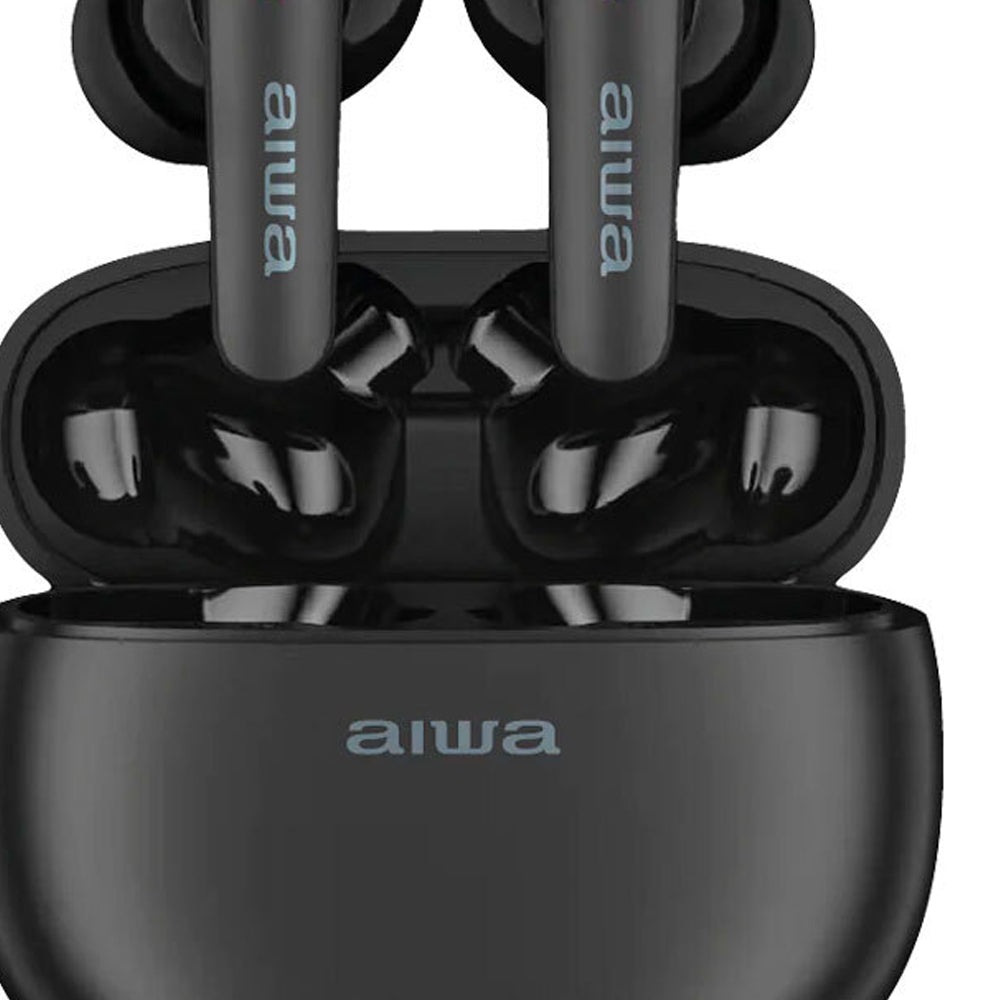 AIWA True Wireless Earbuds with ANC, Bluetooth 5.0, 30H Playtime, IPX7 Waterproof - Perfect for Gym, Running & Travel (Black)